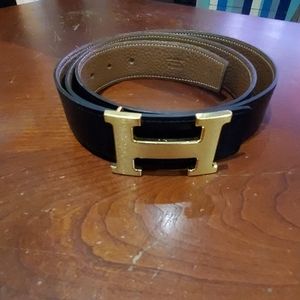 Authentic Hermes mens 32mm reversible belt